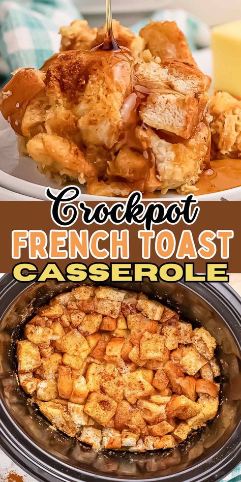 Crockpot French Toast Casserole, Crockpot French Toast, Casserole Crockpot, French Toast Casserole Recipe, Butterbeer Recipe, French Toast Casserole Recipes, Overnight French Toast, Toast Casserole, Crockpot Breakfast