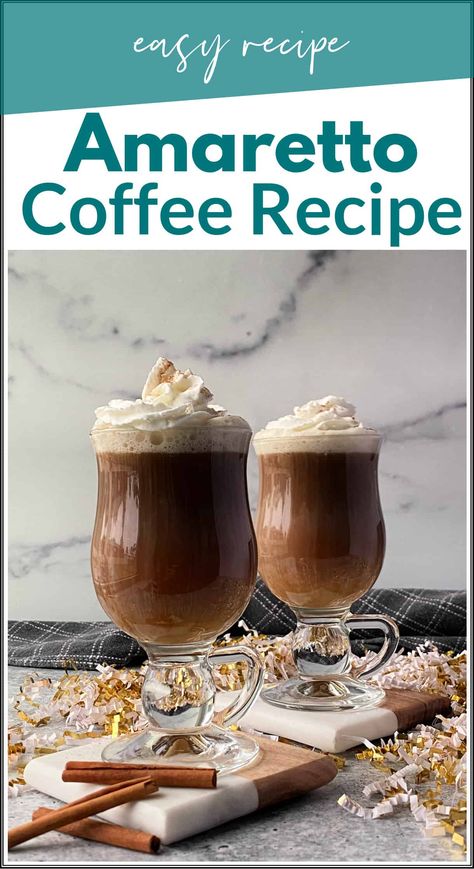 This amaretto coffee recipe is a decadent drink made with hot coffee and sweet amaretto liquor. It's the perfect dessert cocktail. Amaretto Coffee Drinks, Amaretto Liquor, Amaretto Coffee, How To Make Amaretto, Recipes With Amaretto Liqueur, Old Fashioned With Amaretto, Coffee Maker Recipes, Amaretto Disaronno, Amaretto Sour Recipe