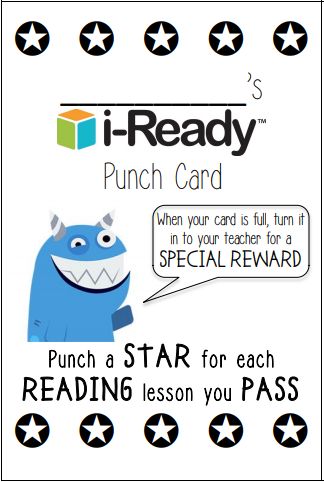 Whenever a student passes a lesson, punch a star. When the card is full, allow students to turn it in for a special reward. Visit our website for more tips on how to engage students! #iready #myiready #education Iready Classroom Incentives, Iready Reading 1st Grade, Iready Data Tracking Anchor Chart, Iready Diagnostic Motivation, Iready Incentives Anchor Chart, Iready Challenges, I Ready Incentives, Iready Data Tracking Bulletin Board, Iready Incentive Chart