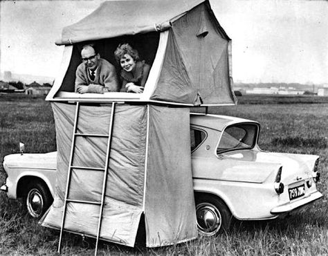 How some Brits went on holiday, 1960 Vintage Camping Photos, Vw Minibus, Caravan Vintage, Camping Photo, Camping Vintage, Car Tent, Vw Vintage, Vintage Campers, Vintage Camping