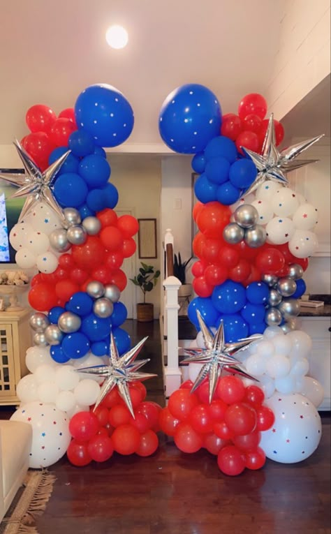 Fourth Of July Balloon Column, 4th Of July Balloons Decoration, 4th Of July Party Backdrop, 4th Of July Balloon Decor, 4th Of July Party Balloon Arch, Fourth Of July Party Decorations Outdoor, July 4th Backdrop, Fourth Of July Balloon Decorations, 4th Of July Balloon Columns