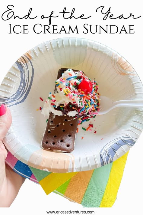 Ice Cream Sundae Party Hack: Give each kid and ice cream sandwich and a bowl, they unwrap it, have them line up at the toppings bar, you and class parents dish out the toppings, they grab a spoon, and enjoy! So much neater and faster than scooping and it tasted yummy. Orginal Idea for Ice Cream Sandwich Sundae by my friend, Stephanie Stewart of Falling into First Spring Ice Cream, First Week Of First Grade, Ice Cream Sandwich Bar, Ice Cream Sundae Party, Ice Cream Social Party, Sundae Party, Toppings Bar, Ice Cream Sundae Bar, Room Parent