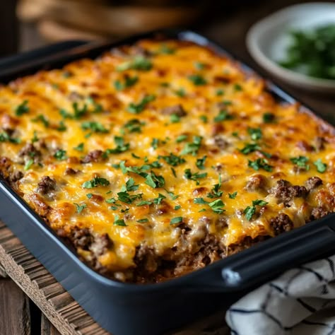 Hamburger Hash Brown Casserole Recipe - Hamburger Hash Brown Casserole, Meal With Ground Beef, Sausage With Potatoes, Hobo Casserole, Hash Brown Potato Casserole, Hamburger Hash, Hamburger Potato Casserole, Hamburger Stew, Hamburger Casseroles Recipes