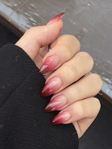 25  Cute Autumn Nail Ideas You Will Want To Recreate This Fall Dark Red Douyin Nails, Ombré Jelly Nails, Red Tip Nails, Gel Nails Long, Red Ombre Nails, Nails Dark, Blush Nails, Pretty Gel Nails, Soft Nails