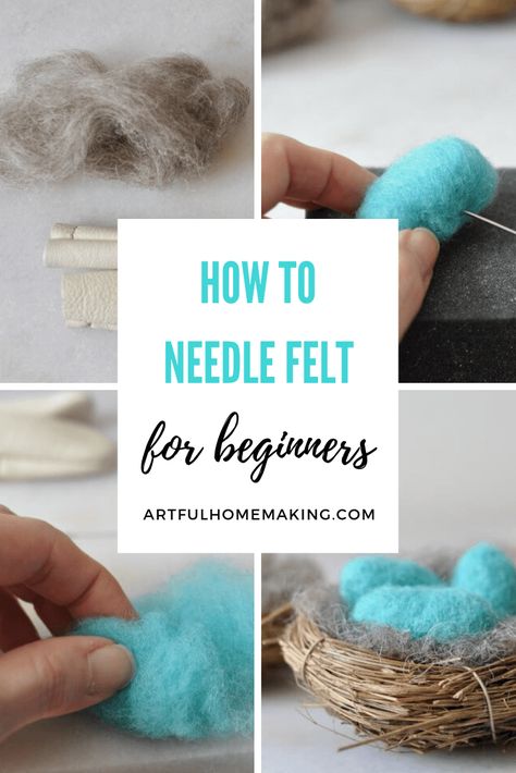 Needle Felt For Beginners, Felt For Beginners, Felting For Beginners, Felt Animal Pattern, Felting Tutorial, Needle Felting Tutorial, Felted Acorns, Needle Felting Diy, Felted Wool Crafts