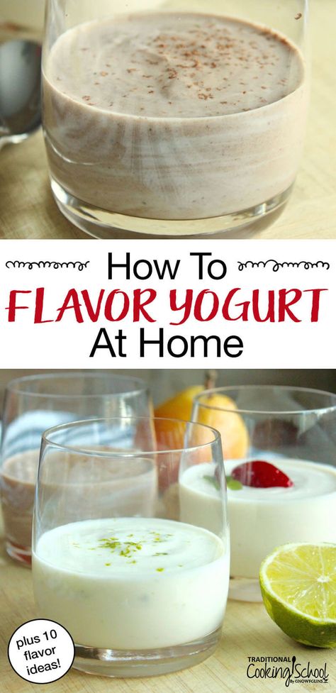 How To Flavor Yogurt At Home + 10 Flavor Ideas! Have you ever looked at the ingredients on a tub of flavored yogurt? Sugar, fructose, corn syrup, flavorings, colorings... A bowl of ice cream often contains less sugar than a similar serving of flavored yogurt! The good news? It's easy to make homemade, delicious and healthy flavored yogurt yourself!Here are 10 of our favorite flavors to get you started. #yogurt #homemade #recipes #breakfast #benefits #instantpot Flavored Yogurt, Yogurt Homemade, Homemade Yogurt Recipes, Keto Approved Foods, Instant Pot Yogurt, Greek Yogurt Flavors, Bowl Of Ice Cream, Keto Diet Benefits, Traditional Cooking