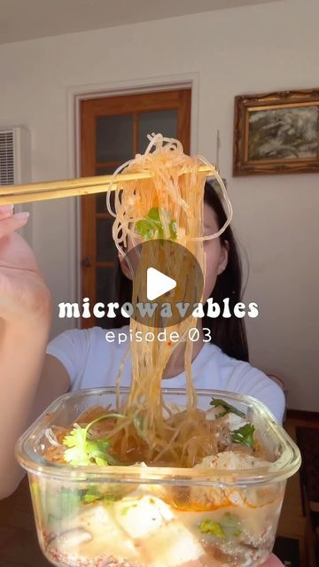 Rice Zhang on Instagram: "⚠️SAVE FOR RECIPE‼️

Spicy Miso Noodle Soup! 🍜 
- to a glass microwave safe container, add 1 spoonful of miso, gochugaru, chilli oil & a pinch of dashi! 
- Add desired toppings, veggies, mushrooms, cubed tofu, and glass noodles
- When ready to heat, add water or bone broth and microwave vented for 3 min (or more or less depending on the thickness of your noodles)
- Enjoy with green onions or cilantro on top

🏷️ easy microwave meal prep recipe, spicy miso ramen, #microwavemeals #microwavecooking #microwavefood #spicynoodles #spicynoodle #noodlesoup #easymealprep #mealpreps #mealprepidea #easylunch #easylunchideas #lunchidea #lunchinspo #microwaverecipe" Microwave Meal Prep, Glass Noodle Recipes, Glass Noodle Soup, Spicy Miso Ramen, Miso Noodle Soup, Recipes Ramen, Glass Noodles Recipe, Miso Ramen, Chilli Oil