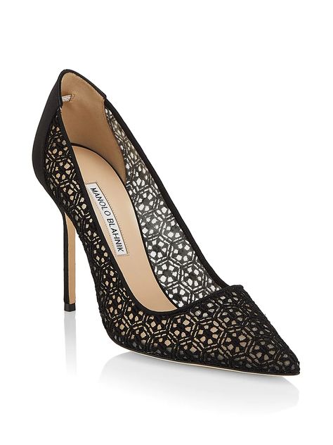 Shop Manolo Blahnik BBLA 105 Lace Pumps | Saks Fifth Avenue London September, Manolo Blahnik Pumps, Lace Pumps, Diana Vreeland, Blahnik Shoes, Vintage Heels, Manolo Blahnik Shoes, Design Shoes, Slingbacks