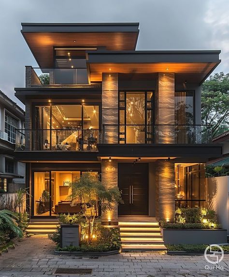 Modern Duplex Design, Two Storey House Design, Modern Luxury Villa, Duplex Villa, Small House Design Philippines, Property Agent, Building Design Plan, Luxurious Villa, Modern Villa Design