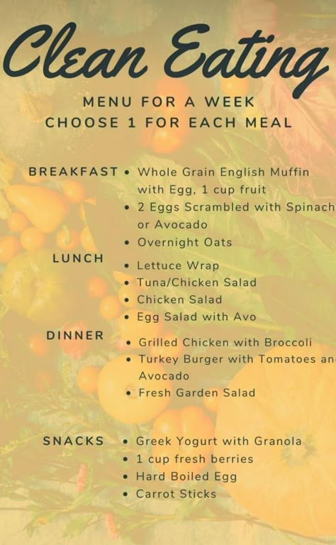 Clean Eating Menu, Eating Diet Plan, Clean Eating Diet Plan, Clean Eating Meal Plan, Easy Healthy Meal Prep, Eating Clean, Clean Eats, Clean Eating Diet, Diet Meal Plans