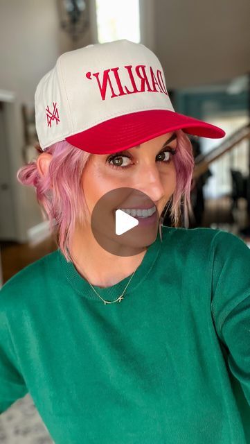 Karen Lester on Instagram: "Easy Hat Hairstyle 🩷 I don’t wear hats often, but always think they look so cute on others! Are you a hat girl? My DARLIN’ hat is from a company called Mad Hatter Co on TT. #hathairstyle #bobhairstyles #easyhairstyles" Trucker Hat With Short Hair, Short Hair Trucker Hat Hairstyles, Ball Cap With Short Hair, Hats And Short Hair, Short Hairstyle With Hat, Updos With Hats, Hat Updo Hairstyles, Short Hair Hat Styles, Short Hair Ball Cap