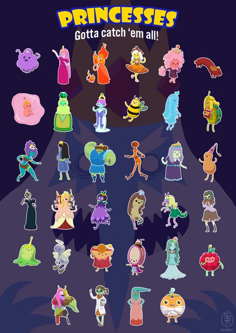 Beautiful Princesses by hirokiro on DeviantArt Adventure Time Princesses, Adveture Time, Land Of Ooo, All The Princesses, Adventure Time Characters, Jake The Dogs, Ice King, Princess Bubblegum, Adventure Time Art