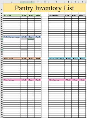 Free Online / Printable Pantry Inventory List | Access Anywhere Kitchen Inventory List Free Printable, Prepper Pantry Inventory List, Pantry List Inventory Free Printables, Pantry Inventory Printable Free, Pantry Inventory Sheet, Canning Inventory, Pantry Essentials List, Kitchen Inventory List, Freezer Inventory Printable