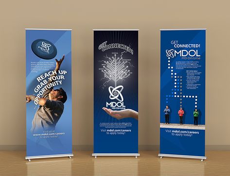 MDOL College Fair Banner on Behance College Banner, Pull Up Banner, School Brochure, College Club, Graphic Design School, Job Fair, Event Branding, Design School, Pull Up