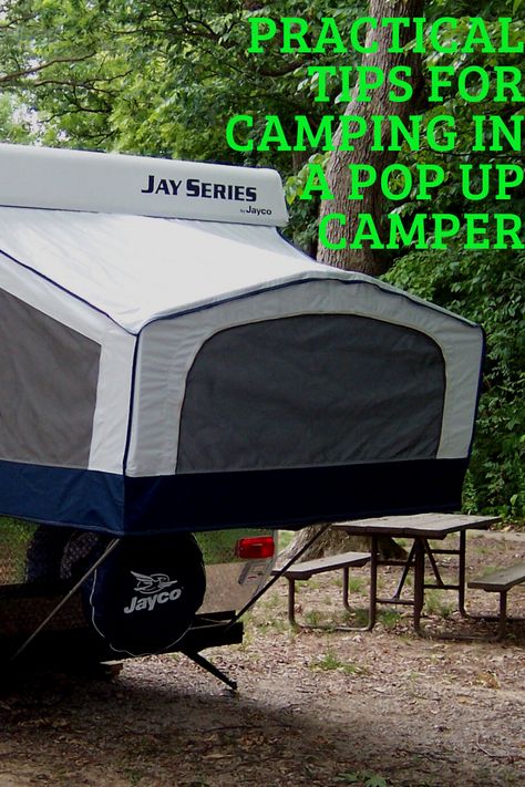 Camping Tent Trailer, Popup Camper Outside Setup, Pop Up Camping Hacks, Pop Up Camper Necessities, Pop Up Camper Organization Ideas, Pop Up Camper Mods, Pop Up Camper Hacks Storage Ideas, Pop Up Campers, Pop Up Camping