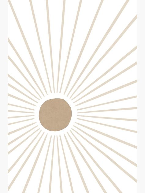 "Beige sun line art" Art Print by Miss-Belle | Redbubble Beige Wall Art Printable, Boho Sun Wallpaper, Sun Line Art, Minimalistic Prints, Boho Images, Boho Background, Beige Paint, Sun Illustration, Boho Sun