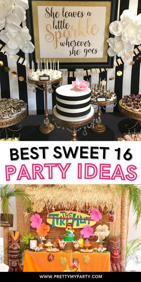 Best Sweet 16 Party Ideas and Themes Diy Sweet 16 Backdrop Ideas, Non Girly Sweet 16 Party, Modern Sweet 16 Party Ideas, Sweet 16 Outdoor Decorations, Oh How Sweet 16 Party, Sweet 16 Glam Party Ideas, Decorations For Sweet 16 Party, Low Key Sweet 16 Party Ideas, 16tg Birthday Party Ideas Sweet 16