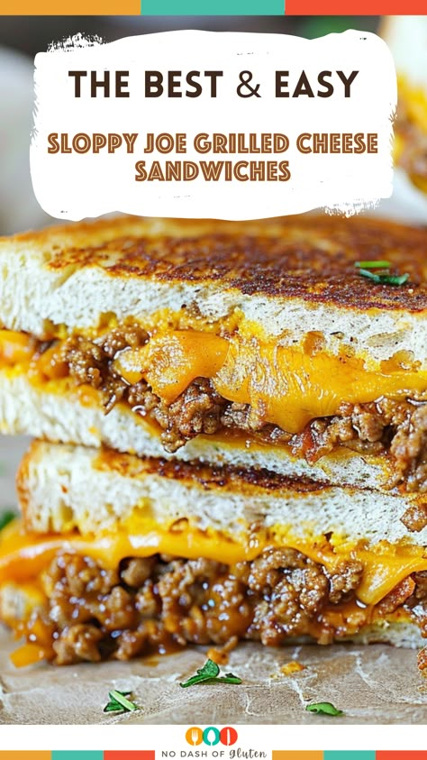 Classic Sloppy Joe Grilled Cheese Sloppy Joe Subs, Grilled Cheese Sloppy Joe Sandwich, Sloppy Joe Grilled Cheese Sandwiches, Sloppy Joe Texas Toast, Texas Toast Recipe Ideas, Best Spaghetti Recipes, Sloppy Joe Grilled Cheese, Fun Party Food Ideas, Best Spaghetti Recipe