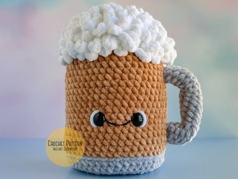 LittleBabyRoryCrafts - Etsy Canada Mug Crochet, Crochet Beer, Plush Crochet Pattern, Mug Pattern, Happy Beer, Unique Tools, Crochet Kits, Plush Yarn, Crochet Plush