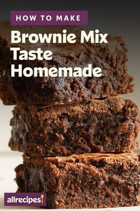 How To Make Brownie Mix Taste Homemade, How To Upgrade Boxed Brownies, Box Brownies Improve, Boxed Brownie Hacks, Boxed Brownies Better, Best Brownie Mix, Betty Crocker Brownie Mix, Brownie Hacks, Boxed Brownie Recipes