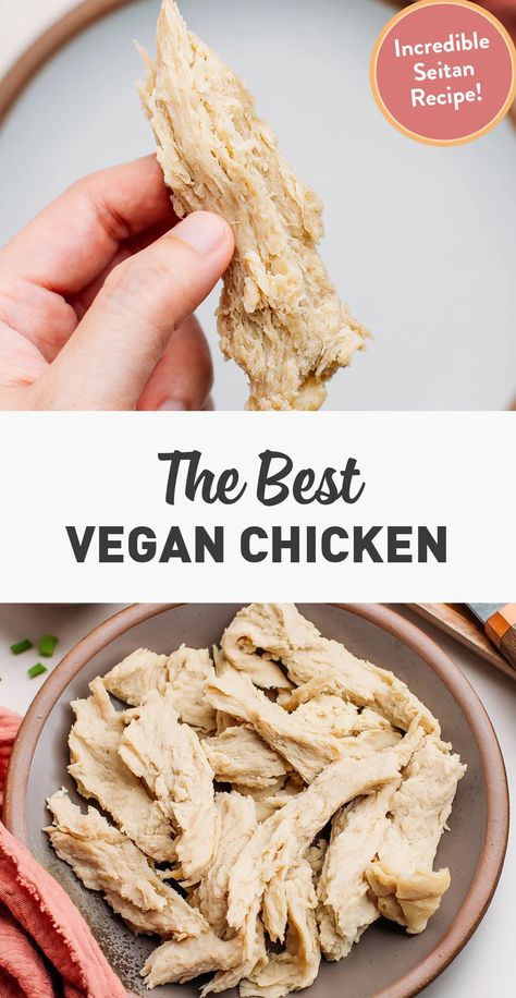 The Best Vegan Chicken - Full of Plants Vegan Chicken Seitan, Best Seitan Recipes, Chicken Seitan Recipes, Seitan Chicken Recipes, Vegan Seitan Recipes, Chickpea Seitan, Seiten Recipes, Seitan Recipes Vegan, Easy Seitan Recipe