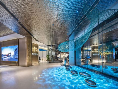 Water Ripple Sheet, Aquarium Architecture, Ocean Room, Sales Center, Healthcare Design, Ocean Park, Water Ripples, Exhibition Booth, Gallery Design