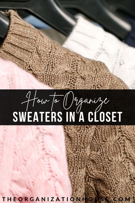 How To Store Chunky Sweaters, Hoodie Closet Organization, Best Way To Store Cardigans, Closet Organization Ideas Sweaters, Sweaters In Closet Organizing, Cardigan Organization Ideas, Best Way To Store Sweaters In Closet, Organizing Sweatshirts, Organize Cardigans