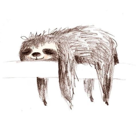 Sloth Drawing, Sloth Tattoo, Sloth Animal, Sloth Sleeping, Pencil Sketches Easy, Illustrator Character, Sloth Art, Sloth Stuffed Animal, Sketches Doodles