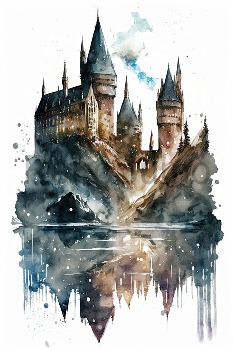 Harry Potter Wall Art, Fanart Harry Potter, Harry Potter Painting, Harry Potter Wall, Harry Potter Background, Harry Potter Poster, Images Harry Potter, Harry Potter Artwork, Hogwarts Castle