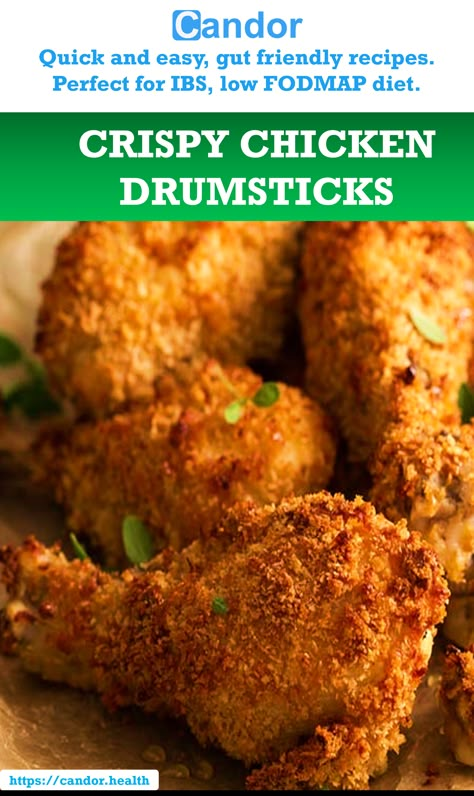 crumbed crispy juicy chicken drumsticks perfect for low fodmap or ibs diet Crispy Chicken Drumstick Recipes Oven, Low Fodmap Chicken Drumsticks, Baked Fried Chicken Drumsticks, Crumbed Chicken Drumsticks, Crispy Oven Baked Chicken Drumsticks, Crispy Baked Chicken Legs In The Oven, Crumbed Chicken Recipes, Baked Drumstick Recipe, Crumb Chicken Recipes