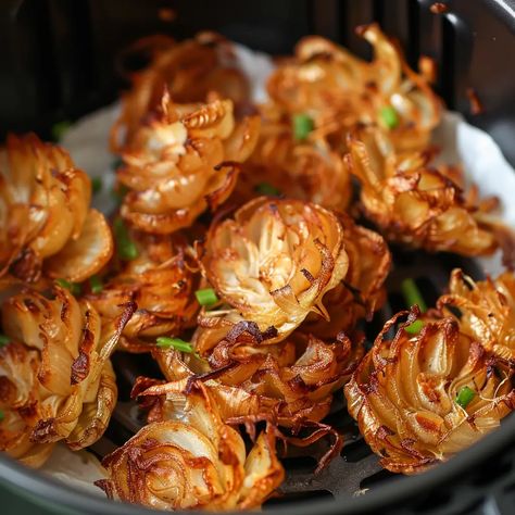 Crispy Mini Blooming Onions in Air Fryer – Bestfeed Crispy Mini Blooming Onions In Air Fryer, Mini Blooming Onion Air Fryer, Onions In Air Fryer, Mini Blooming Onions, Blooming Onions, Blooming Onion, Deep Frying, Savory Snacks, Deep Fried