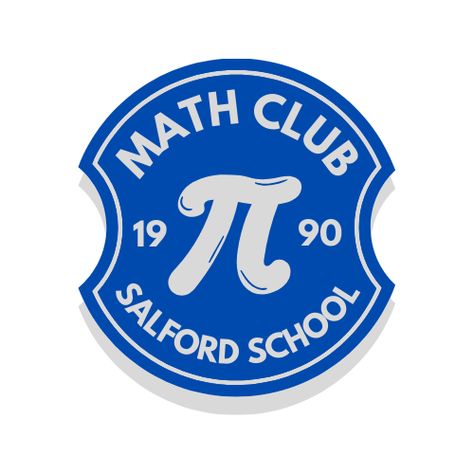 Canva free template. Math club logo Math Club Logo, Math Club, Salford, Club Logo, Canva Template, Logo Templates, Blue Grey, ? Logo, Grey