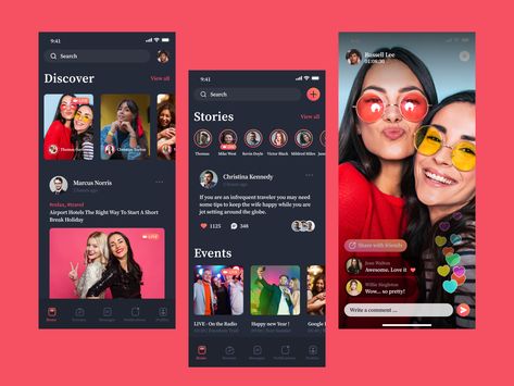 Social App Design, Mobile App Ui Design, Live Streaming App, Future Technology Concept, Live App, Mobile App Design Inspiration, App Interface Design, Mobile Ui Design, App Template