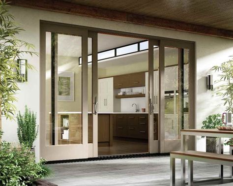 What is a Four Panel Replacement Patio Door | Door FAQs Patio Doors Off Kitchen, Outdoor Sliding Doors Patio, Sliding Doors Exterior Patio, Sliding Door Design Outdoor, Sliding Exterior Doors, Large Patio Doors, Double Sliding Patio Doors, Outdoor Kitchen And Patio, Sliding French Doors Patio