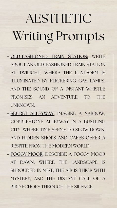 Unleash your inner writer with these 60 aesthetic writing prompts. Perfect for those looking for creative writing prompts aesthetic, short story prompts, and dark academia aesthetic writing prompts. Whatever your assignment, our custom writing services are here for you. Pen & Progress: Navigating Essays with Pro Strategies 😘 can i write a college admission essay, short creative writing prompts high school, university of washington application essay questions 🚀 #StudentLife Writing Prompt S, Dark Academia Aesthetic Writing, Writing Club Ideas, Dark Academia Routine, Dark Academia Prompts, Writing Prompts Aesthetic, Short Story Ideas Writing Prompts, Aesthetic Writing Prompts, Improv Acting