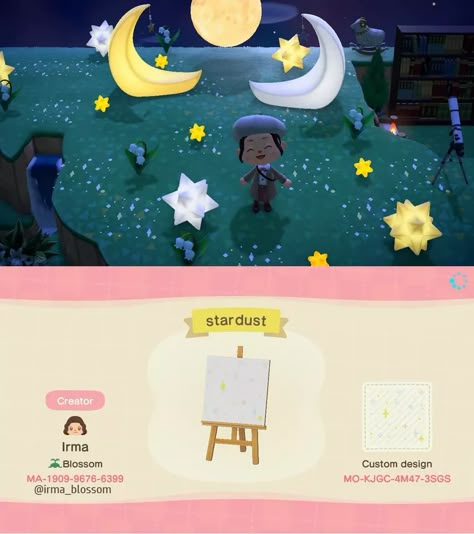 Animal Crossing Stars Path, Acnh Stargazing, Acnh Stars, Acnh Spacecore, Acnh Celestial, Animal Crossing Online, Anch Codes, Acnh Idea, Acnh Builds