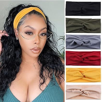 Great Material: These women's headbands are made of Nylon, which makes these boho headbands for women so soft and comfortable, breathable and never slide off!
Size: Girth 17 inch; Wide 3-4.5 inch, Length 9.4 inch can be stretched up to 13 inch; Wide headbands one size fit most.
6 Pieces Headbands: We provide 6 different colors and patterns headbands in one pack, so they can fit different hair styles. More youthful, more beautiful, more stylish than a single color. Workout Headbands, Women's Headbands, Workout Headband, Yoga Headband, Soft Headbands, Elastic Headbands, Yoga Workout, Headbands For Women, Hair Accessories Headbands