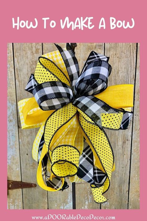 Ribbon Bows For Wreath, How To Make Bows With A Bow Maker, Cloth Christmas Trees How To Make, 3 Ribbon Bow How To Make, How To Make A Wreath Bow Step By Step, How To Use A Bow Maker, Bows For Wreaths How To Make, Bow Making Tutorial Step By Step Ribbons, Making A Bow With Ribbon Step By Step