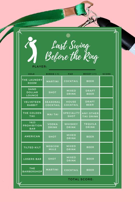 Elevate your night out with the ultimate Bar Golf drinking game! 🍻 Turn any pub crawl into a hilarious competition with our printable template. Each 'hole' is a unique bar, complete with drinks labeled as 'par,' 'bogey,' and 'birdie.' 🏌️‍♂️ Get ready for a night of laughs, friendly competition, and unforgettable memories! Perfect for parties, stag dos, and casual get-togethers. Download and print today for an epic night out! 🥂 #BarGolf #DrinkingGame #PubCrawlFun Bar Crawl Games, Pub Golf Scorecard, Bar Golf, Pub Golf, Las Vegas Bars, Golf Bar, Bar Shots, Golf Scorecard, Tilted Kilt