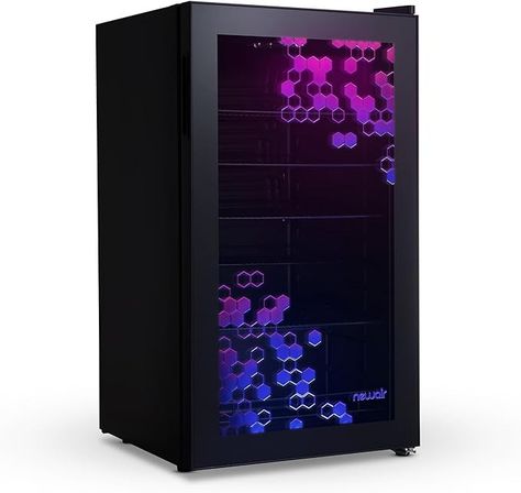 Amazon.com: Newair | 126 Can Beverage Fridge with LED Color Changing Door | Prismatic Series Beverage Refrigerator with RGB HexaColor LED Lights, Mini Fridge for Gaming, Game Room, Party Festive Holiday Fridge : Automotive Refrigerator Cooler, Beverage Fridge, Beverage Refrigerator, Different Color Combinations, Beverage Cooler, Visual Display, Garden Furniture Sets, Mini Fridge, Color Wheel