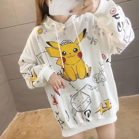 Vendor: spreepicky Type: Hoodie Price: 42.99 - 43.99 (12 variants) SPECIFICATIONS Material: COTTON Material: Polyester Sleeve Style: Regular Hooded: Yes Origin: CN(Origin) Season: Spring/Autumn Style: Casual Item Type: Hoodies Sleeve Length(cm): Full Thickness: Thick （Winter) Type: Pullovers Gender: WOMEN Pattern Type: Cartoon Clothing Length: Regular Age: Ages 18-35 Years Old Collar: Hooded Pikachu Clothes, Pikachu Hoodie, Harajuku Hoodie, Estilo Harajuku, Dark Academia Clothing, Y2k Aesthetic Fashion, Cartoon Clothing, Harajuku Outfits, Womens Sweatshirts Hoods