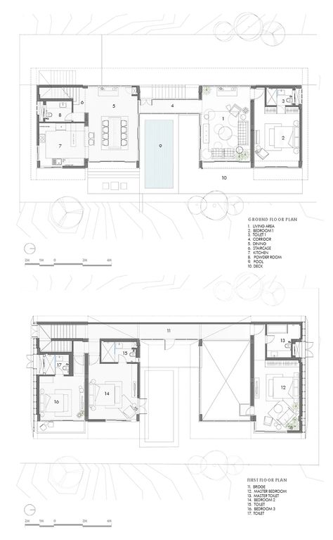 studio taan designs plush yet relaxed interior for 'kasu vana' holiday villa in goa, india Archi Sketches, House Layout Design, Relax House, 2 Bedroom Floor Plans, Luxury Villa Design, North Goa, Small Villa, Villa Interior, Townhouse Designs