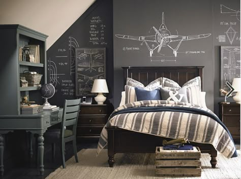 Boys Airplane Bedroom, Airplane Boys Room, Airplane Bedroom, Aviation Room, Airplane Room, Teenager Bedroom Boy, Ideas Habitaciones, Bedroom Remodeling, Boys Bedroom Makeover