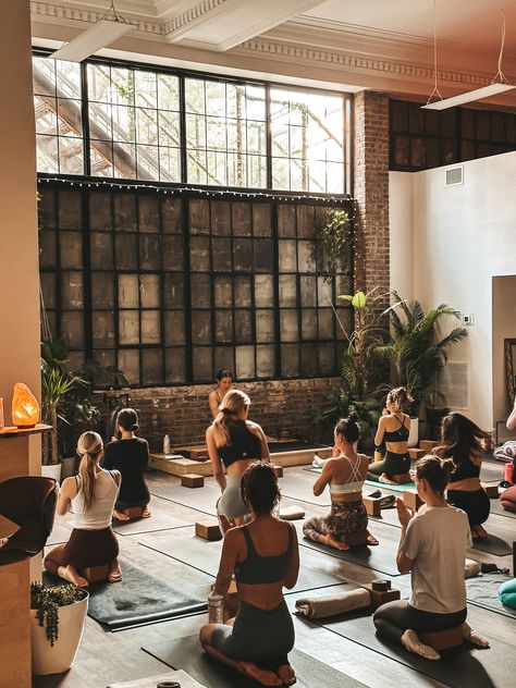 Yoga Classes in Brooklyn, NY - Yoga Space NYC Yoga Business Aesthetic, Vision Board Ideas Yoga, Cool Yoga Studio, Yoga Influencer Aesthetic, Yoga For Vision Board, Yoga Class Photoshoot, Yoga Classes Aesthetic, Fitness Corner At Home, Vision Manifestation Board