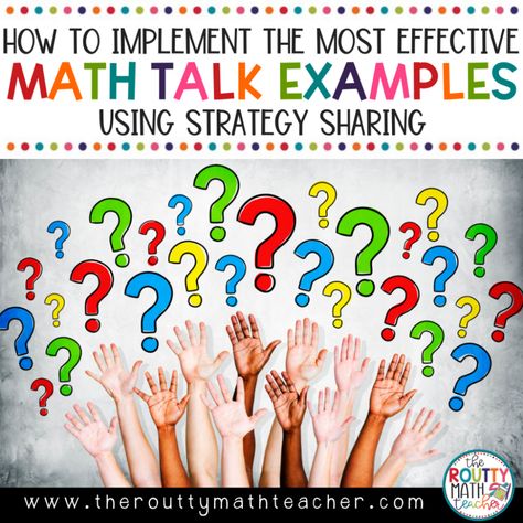 Math Talk Moves, Math Routines, 4th Grade Math Activities, 3rd Grade Math Activities, Create Opportunities, Number Talks, Math Graphic Organizers, Math Centers Middle School, Math Organization