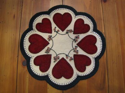 Candle Mats Patterns, Wool Candle Mats, Felt Candle Mats, Wool Pennies, Wool Applique Kits, Penny Rug Patterns, Wool Mats, Candle Mats, Wool Felt Projects