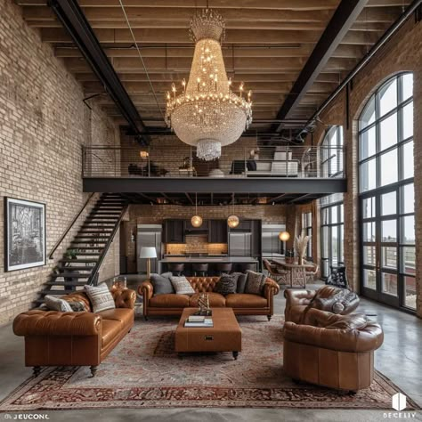 Industrial Luxe Interior Design Trends for Contemporary Homes • 333+ Images • [ArtFacade] Luxe Interior Design, Industrial Luxe, Industrial Home Design, Industrial Materials, Steel Beams, Serene Bedroom, Exposed Brick Walls, Sophisticated Aesthetic, Industrial Home