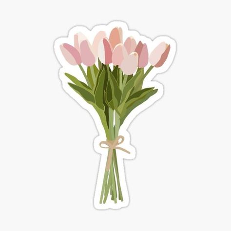 Tulip Bouquet Sticker for Sale by KaraAshlyn #Sticker Front Yard Landscape Design, Porch Fence, Bouquet Sticker, Beginners Garden, Stylish Jewelry Accessories, Front Yard Landscape, Pink Stickers, Stickers Cool, Sticker Design Inspiration