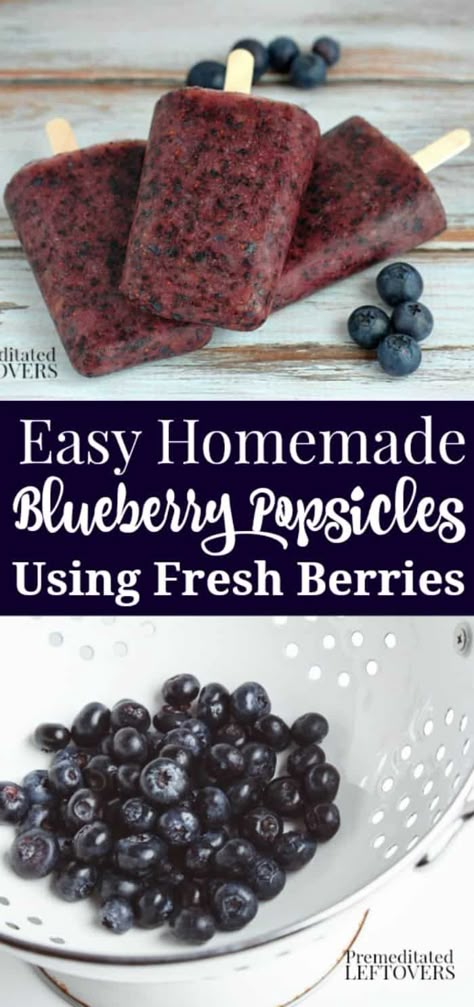 Blueberry Popsicle Recipes, Home Made Popsicles Healthy, Peanut Butter Gluten Free, Blueberry Popsicles, Easy Popsicle Recipes, Homemade Fruit Popsicles, Berry Popsicles, Frozen Treats Recipes, Popsicles Recipe