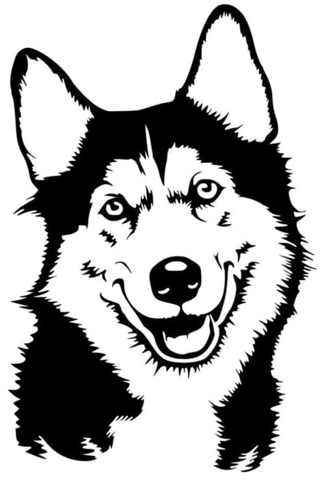 Husky Drawing, Lézervágott Fa, Dog Drawing Tutorial, Dog Stencil, Meds For Dogs, German Shepherd Art, Art Portrait Painting, Cricut Stickers, Dog Pumpkin